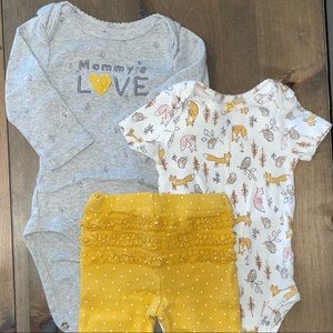Carter’s 3-Piece Baby Girl Matching Yellow Set